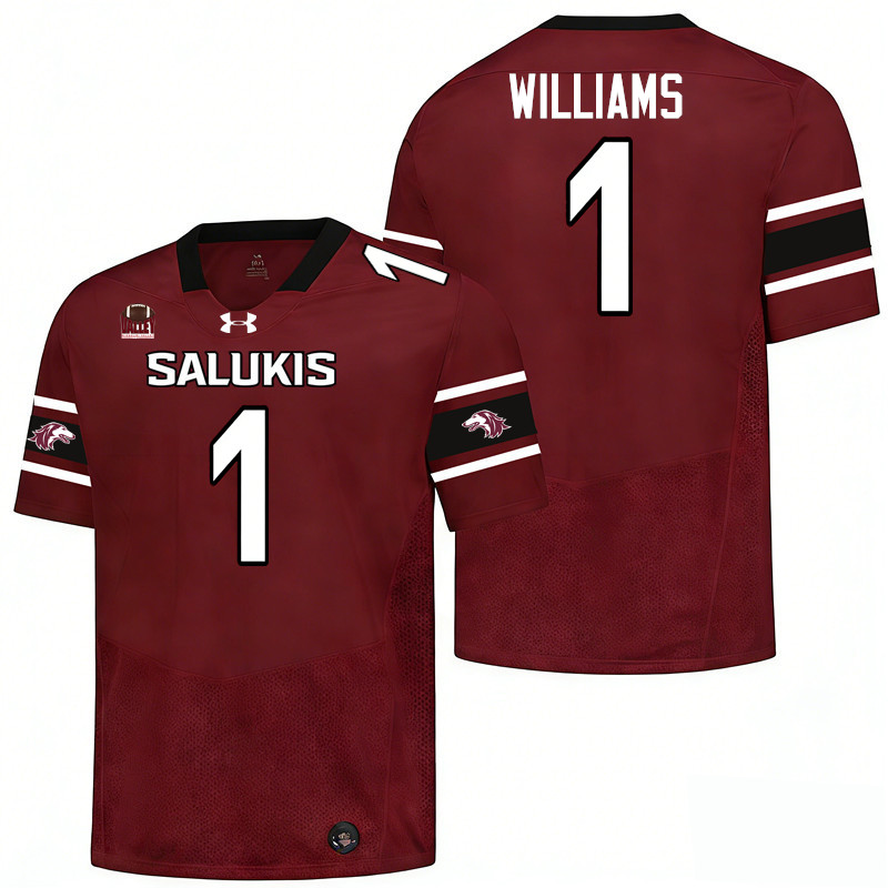 Southern Illinois Salukis #1 DJ Williams College Football Jerseys,Uniforms-Maroon